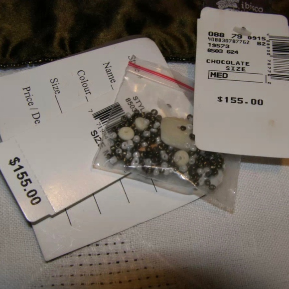 Ibisco Hand Beaded belt in Chocolate, NWT - Picture 4 of 7